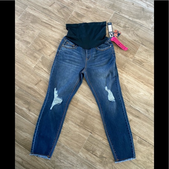 indigo poppy Pants - Indigo Poppy gray ankle skinny Maternity jeans
